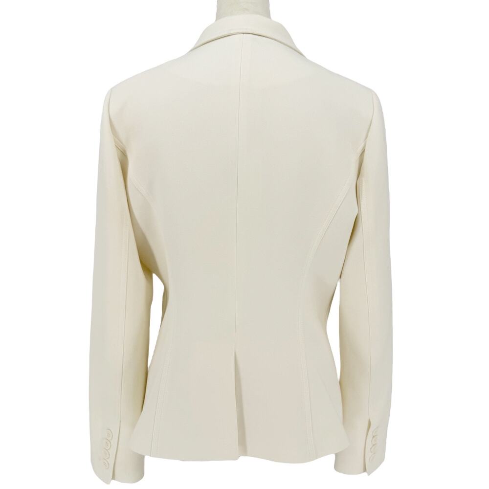 Smythe Wrap Asymmetrical Single Breasted Blazer Cream Ivory White Suit Jacket 12 - Picture 7 of 11
